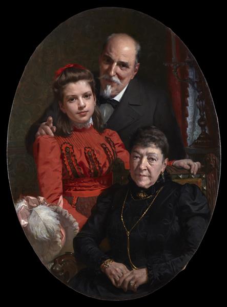 Portrait of the Clausolles Family with Teresita - Pere Borrell del Caso