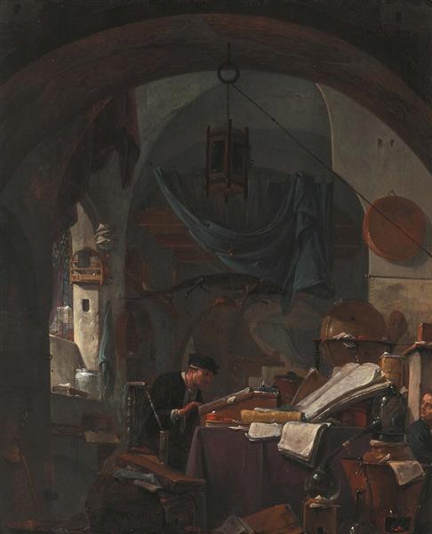 Alchemist in seiner Werkstatt - Thomas Wijck