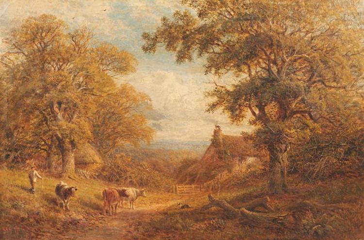 Landscape with Cattle - Alfred Augustus Glendening, Sr.