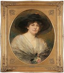 Bildnis einer Dame mit Hut - Bertha Wegmann