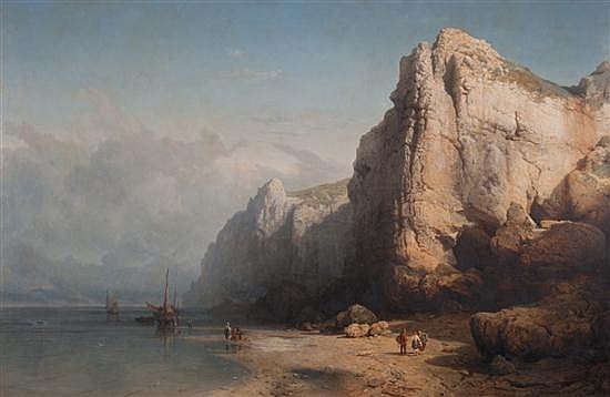 Cliffs of Etretat - Karl Joseph Kuwasseg