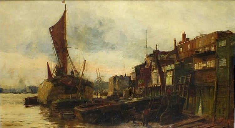 A view on the Thames - Charles William Wyllie