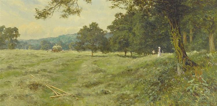 A sunny hayfield - Edward Wilkins Waite