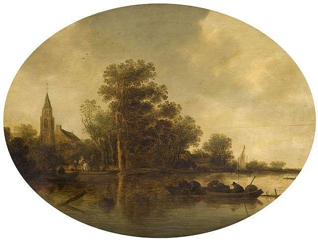Pêcheurs sur la rivière - Frans de Hulst
