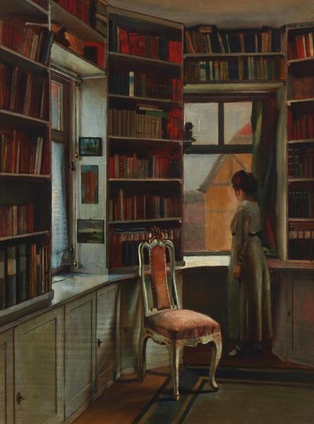 Figure in a library - Hermann Graf