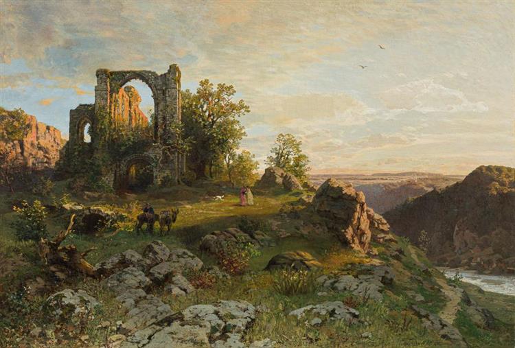 Landschaft mit Kirchenruine - Hugo Darnaut