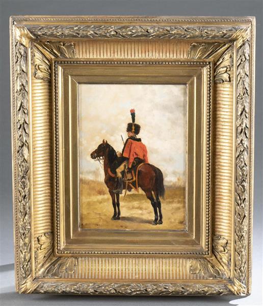 Portrait of French soldier on horseback - Jean Baptiste Edouard Detaille