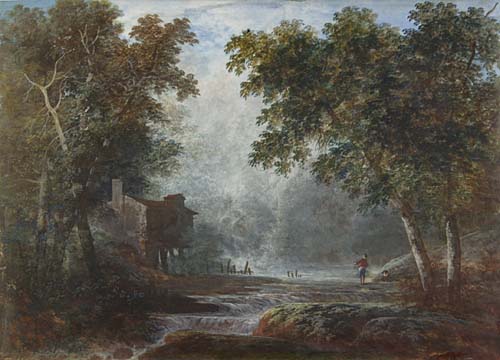 Landscape with Fishermen near a River - Jean Baptiste Pillement