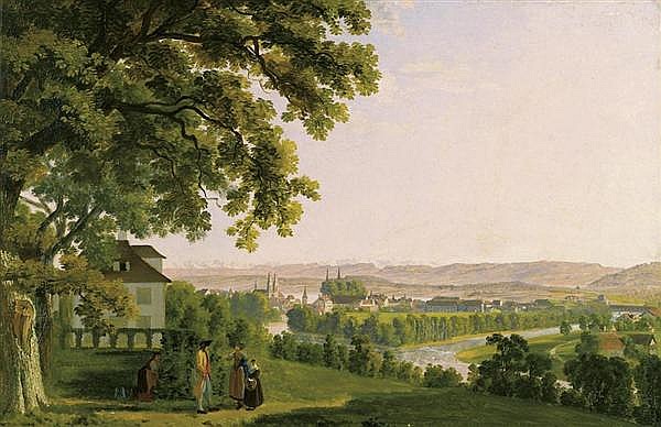 View from Beckenhof over the town of Zurich - Johann Jakob Biedermann