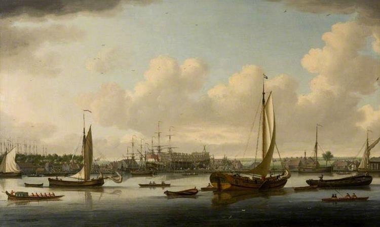 A Shipyard on the Thames - John Cleveley the Elder