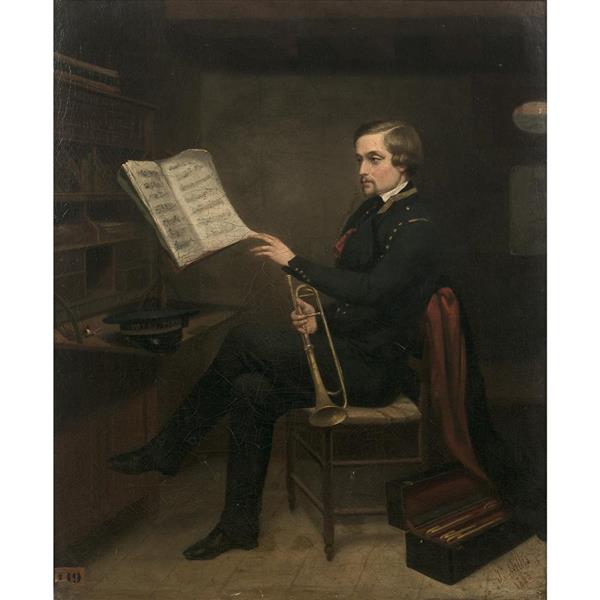Portrait de M… ex musicien du prince de Joinville sur la frégate la Belle Poule - Jules Salles