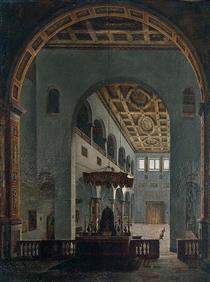 Vue présumée de l’ntérieur de l’Eglise Saint-Paul-hors-les-murs à Rome - Louis Daguerre