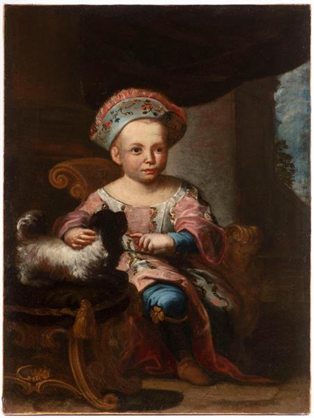 Portrait of a Child with a Dog - Marten van Mytens the Younger