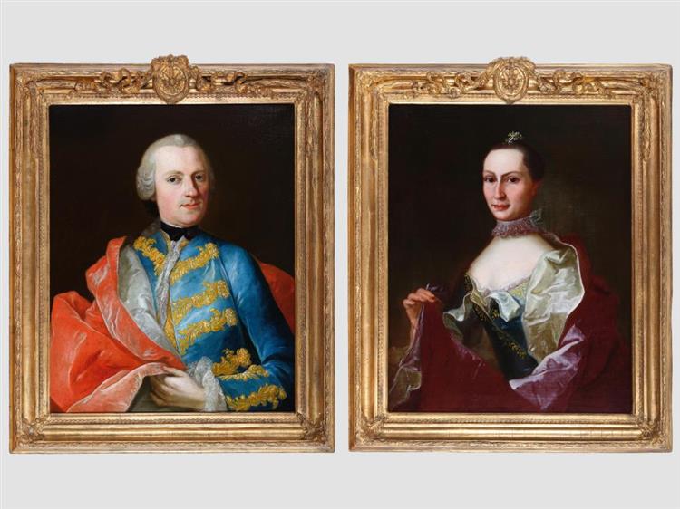 Portraits of a couple of the Austrian aristocracy - Marten van Mytens the Younger