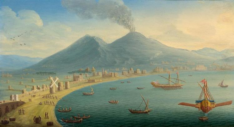Mediterranean harbour scene with ships - Tommaso Ruiz