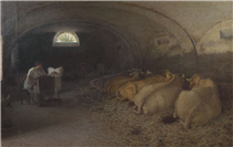 Peace. The stable - Angelo Morbelli