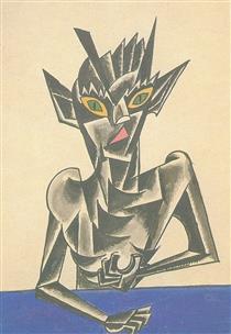 Design for a puppet show  "the Young Devil" - Lioubov Popova