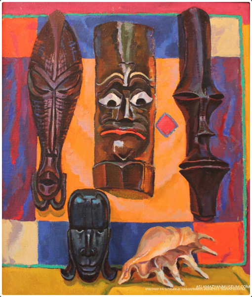 Angola's, Mexico's, Mozabmique's, Etiopia's masks, 1979 - Асламазян Маріам Аршаківна