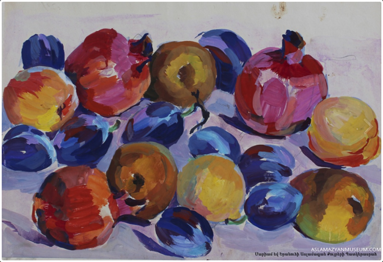 Khostinsky pomegranates, plums, pitches, 1963 - Мариам Асламазян