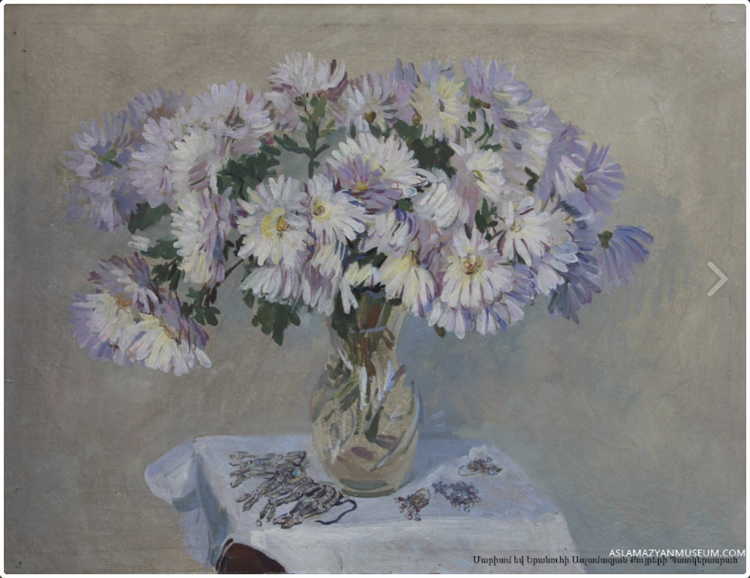White chrysanthemums, 1958 - Мариам Асламазян