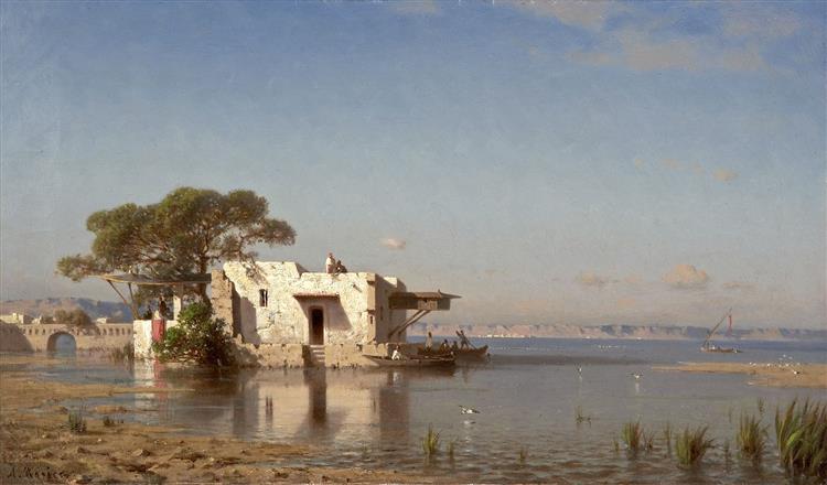 The banks of the Nile, c.1875 - Amédée Rosier