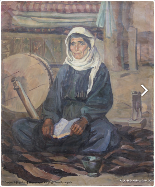 Near the spinning wheel, 1954 - Мариам Асламазян