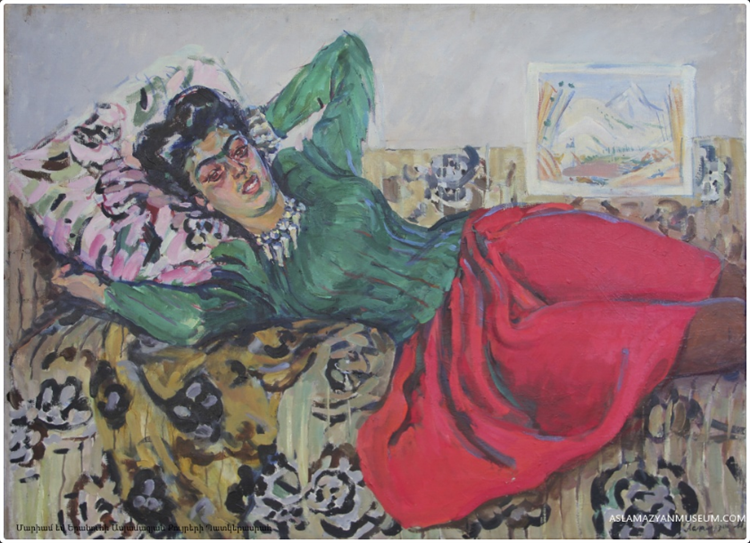 Lavinya on the sofa, 1948 - Мариам Асламазян