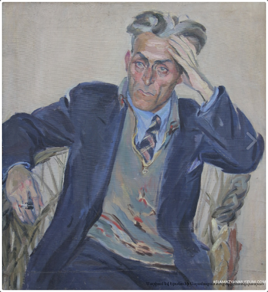 The portrait of writer E. Khojik, 1943 - Асламазян Маріам Аршаківна