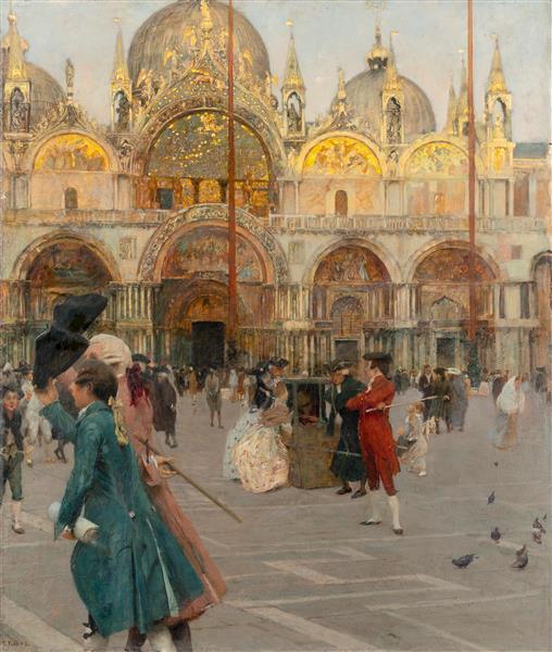 San Marco, Venice, 18th Century scene, 1892 - Ettore Tito