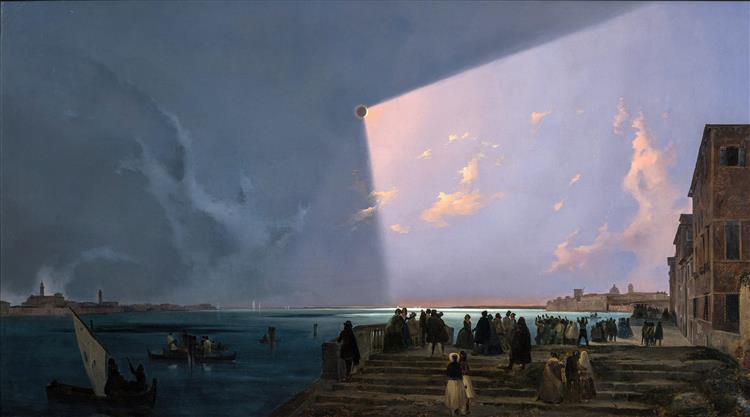The Eclipse of the Sun in Venice, July 6, 1842, c.1842 - Ипполито Каффи
