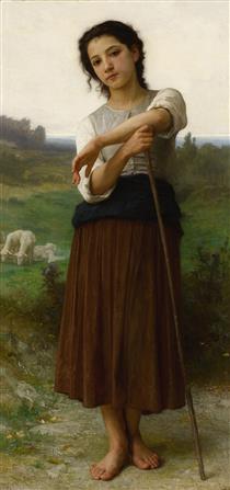 Young Shepherdess Standing - Адольф Вільям Бугро