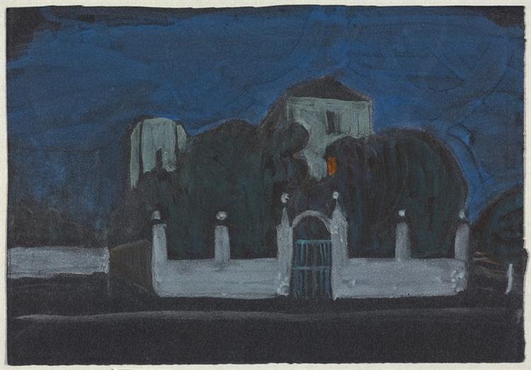 Night Garden with Buildings, 1905 - Габриэль Мюнтер