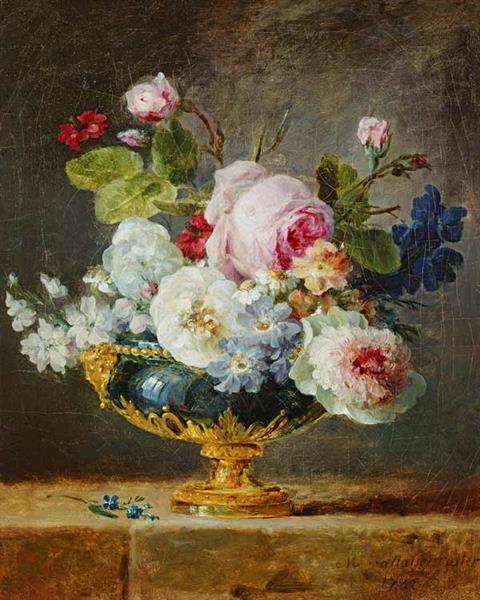 Flowers in a Blue Vase - Anne Vallayer-Coster