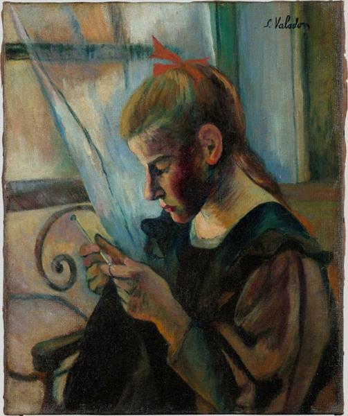Young Girl Crocheting, 1892 - 蘇珊‧瓦拉東