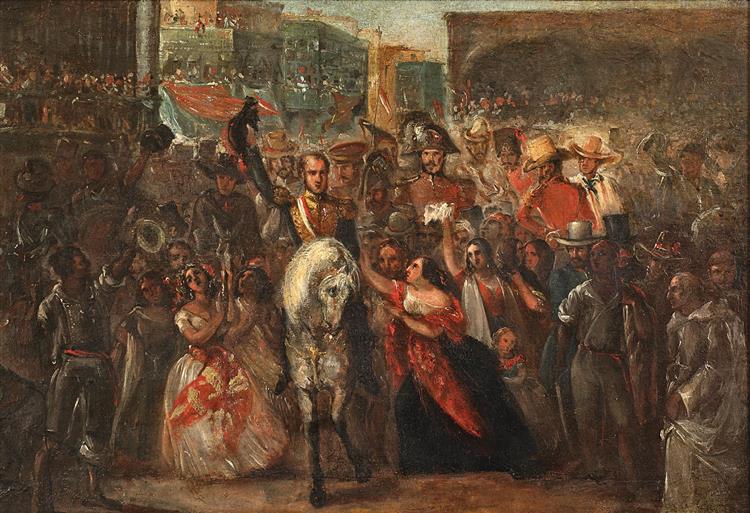 The Entry of President Luis José de Orbegoso to Lima, c.1842 - Ignacio Merino