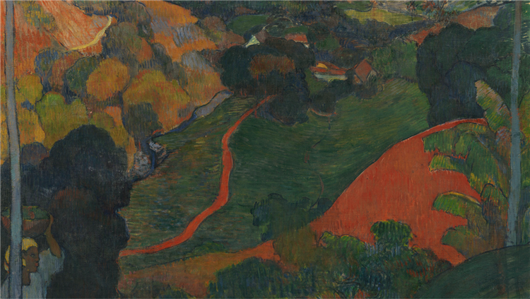 Landscape with woman on Martinique, 1887 - Поль Ґоґен