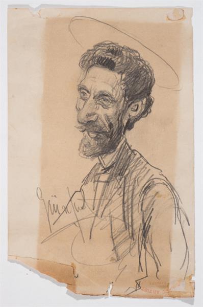 Caricature of Giuseppe Pogna, 1891 - 1892 - Isidoro Grünhut