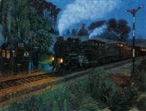 Express Train Arrives - Hans Baluschek