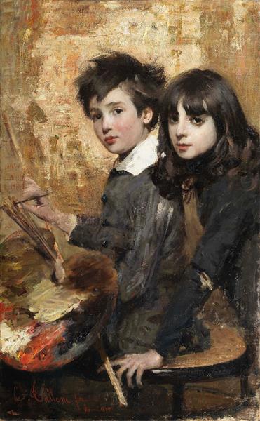 The aspiring artist, 1884 - Cesare Tallone