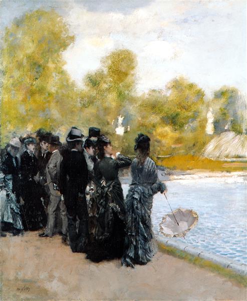 Next to the pond in the Luxembourg Gardens, 1875 - Giuseppe De Nittis