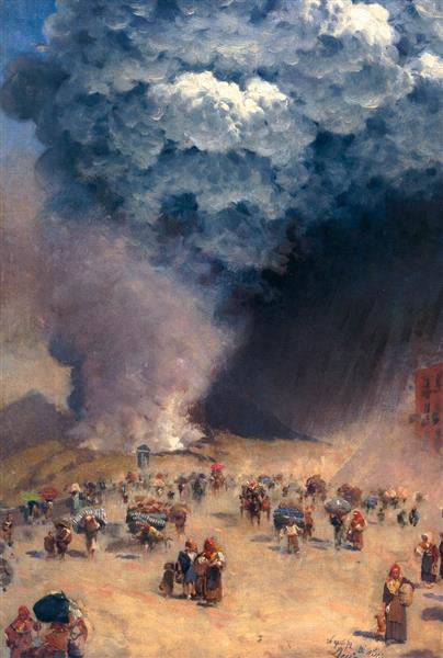 Ash rain (eruption of Vesuvius), 1872 - Джузеппе Де Ниттис