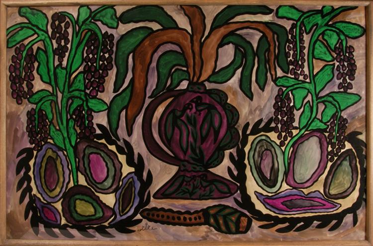 Vase Aux Poissons Et Cithare 1966 Baya Mahieddine WikiArt vase-aux-poissons-et-cithare-1966-baya-mahieddine-wikiart