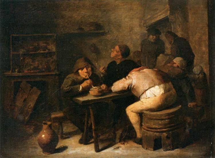 Interior with Smokers, 1632 - Adriaen Brouwer
