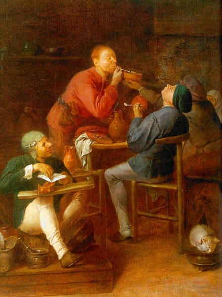 The Smokers or The Peasants of Moerdijk, 1630 - Адриан Браувер