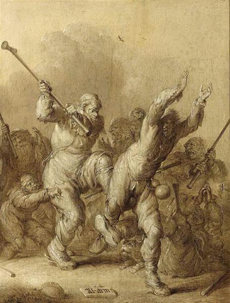Beggars Fighting, 1634 - Адріан ван де Венне