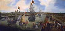 The Port of Middelburg - Адріан ван де Венне