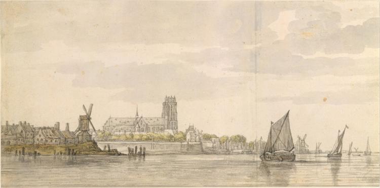 View of the Groote Kerk in Dordrecht from the River Maas, c.1647 - c.1648 - Альберт Кёйп