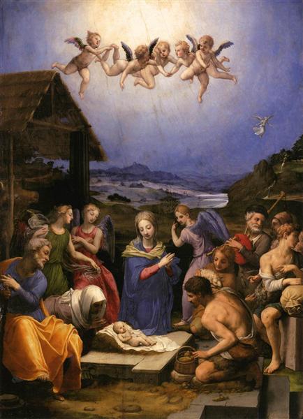 Adoration of the Shepherds, c.1540 - Аньоло Бронзино