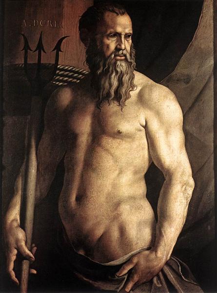Portrait of Andrea Doria as Neptune, c.1552 - Аньоло Бронзино