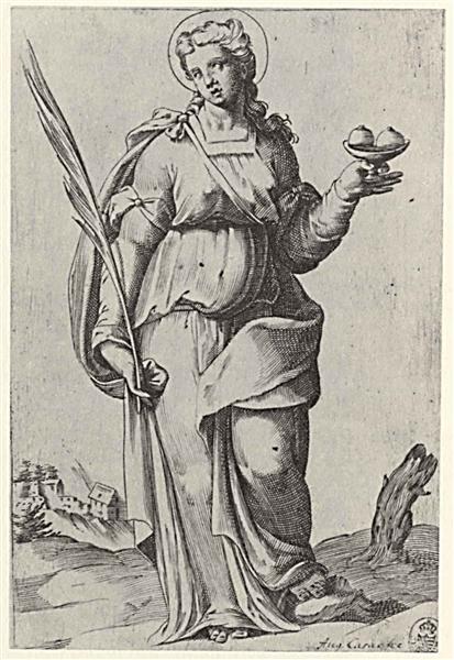 St. Agatha, from the episode "Holy Women", 1576 - 1578 - Agostino Carracci